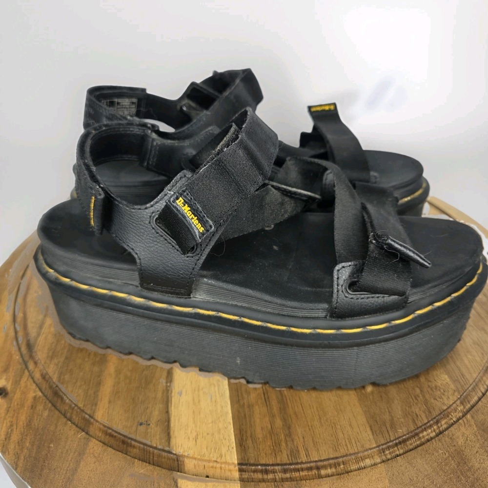 Doc Martens Kimber Platform Chunky Strap Black Sandals Women US 10 EU 42